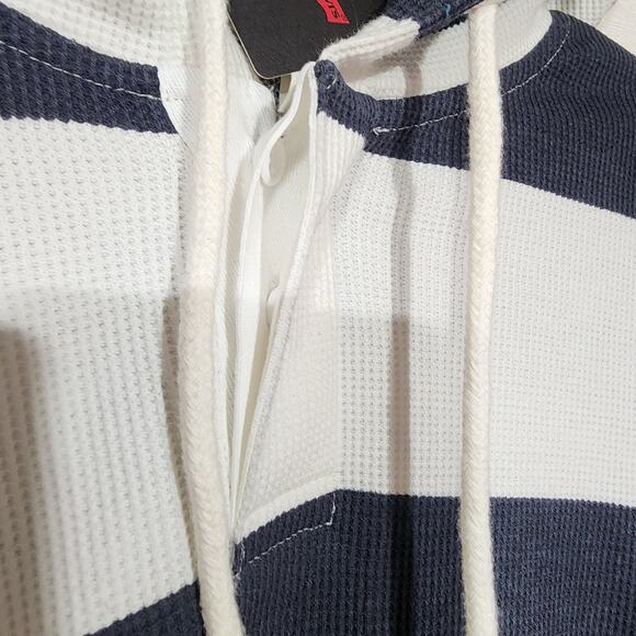 Levi's blue and white thermal Rugby hoodie men size XXL - Picture 5 of 8